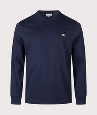 Classic Fit Long Sleeved Cotton T-Shirt: 166 Navy Blue 