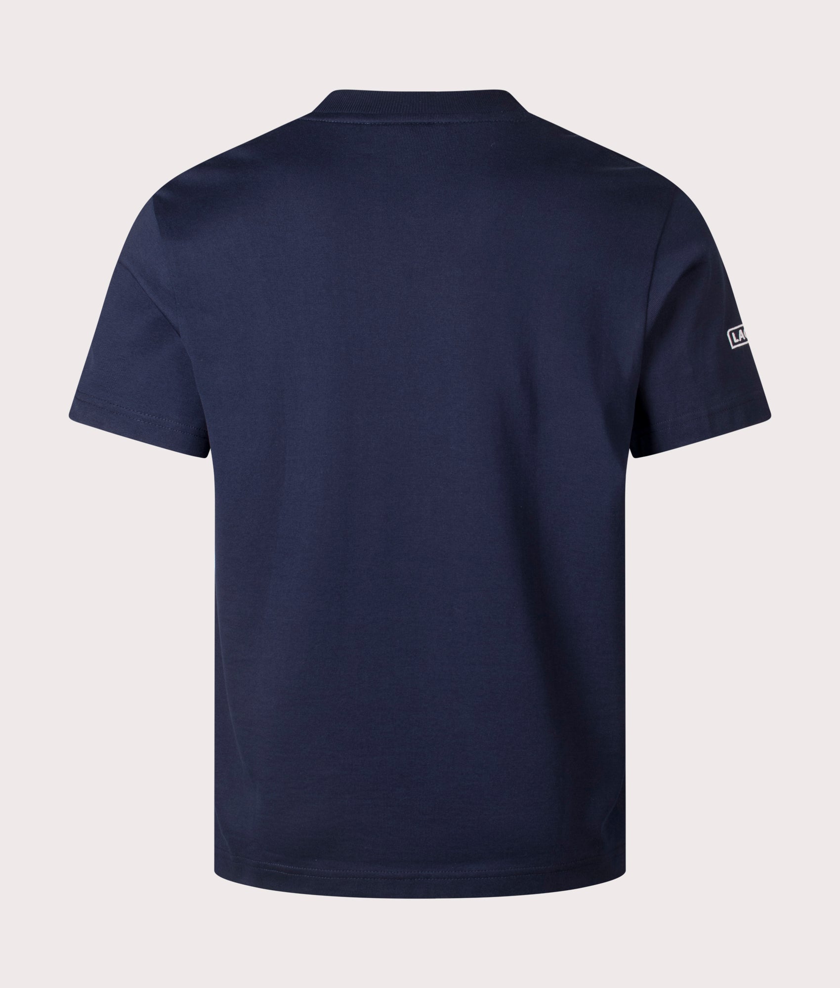 Lacoste Heavy Jersey Mesh Band T-shirt in Navy Blue. Shot at EQVVS. Back Shot