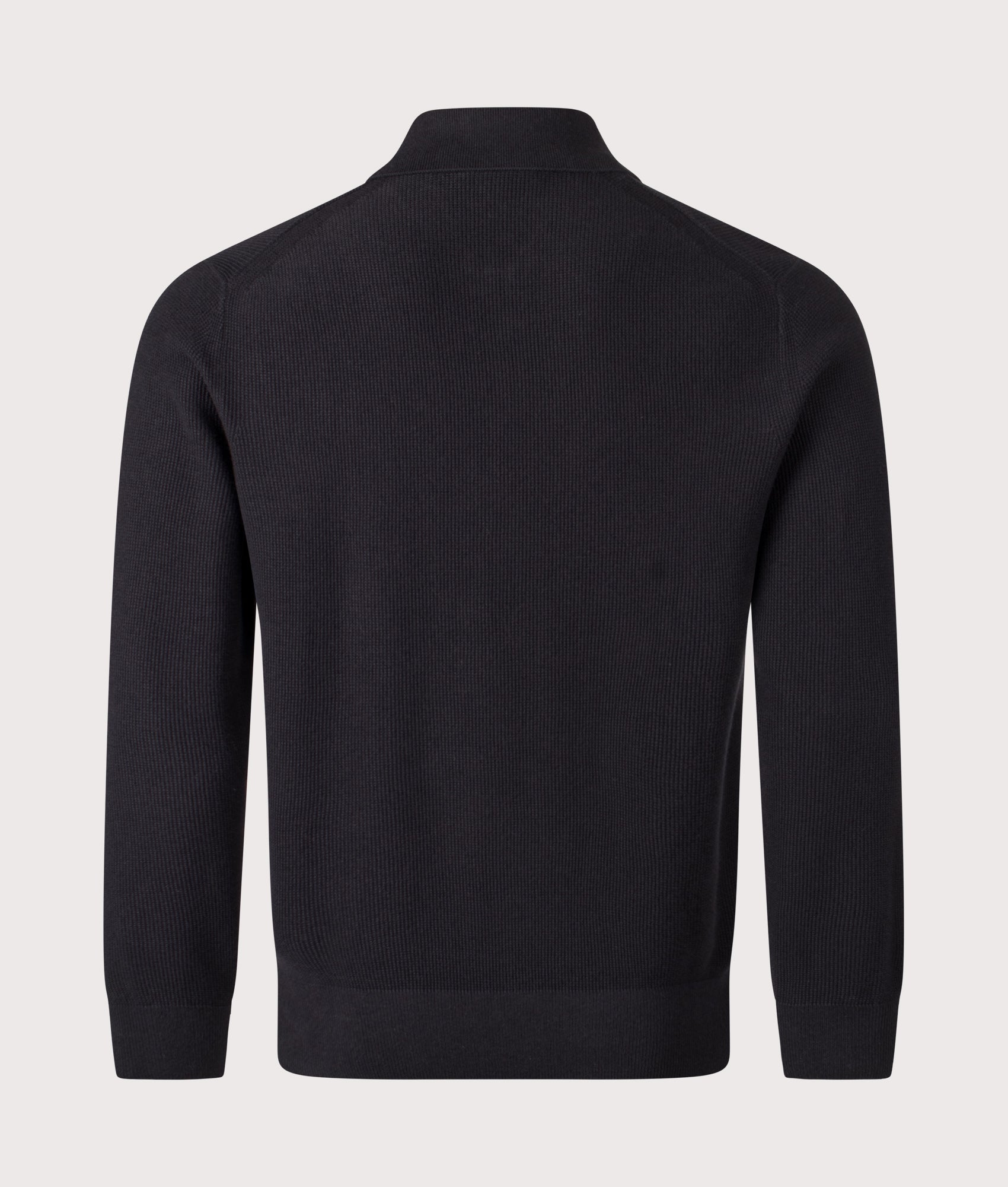 Quarter Zip Polo Sweatshirt in Black | Cotton-wool blend | Lacoste | EQVVS | Back shot 