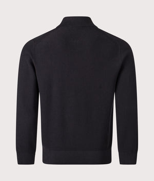 Quarter Zip Polo Sweatshirt in Black | Cotton-wool blend | Lacoste | EQVVS | Back shot 