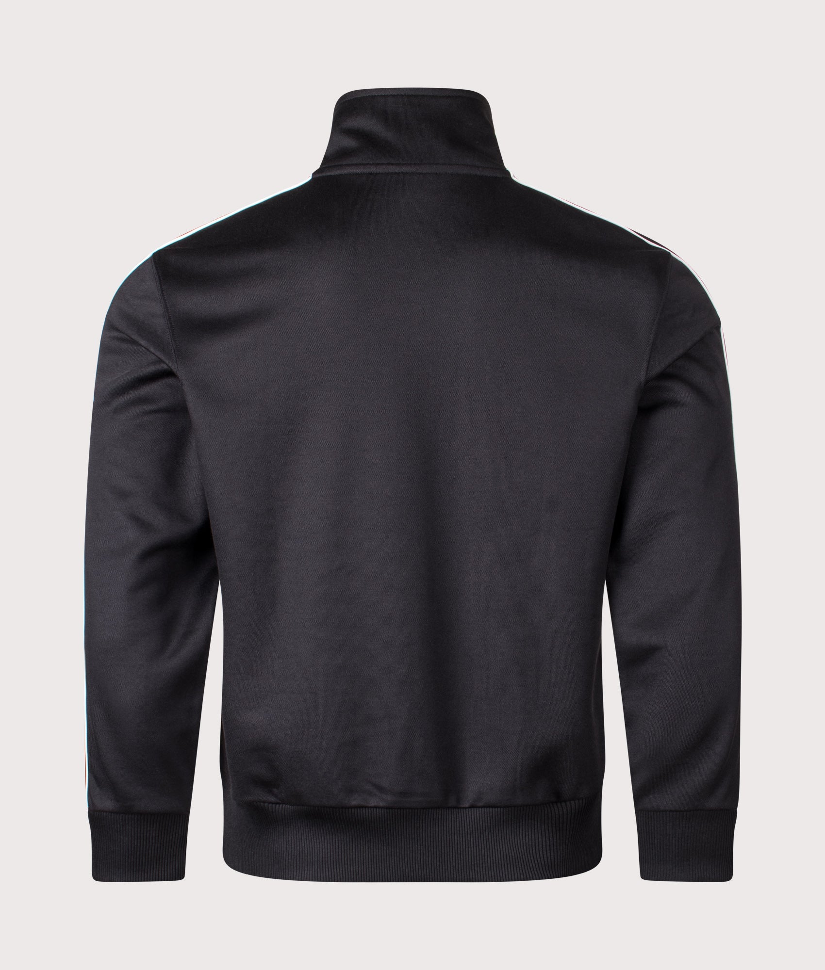 Paris Piqué Zip Front Track Jacket in Black | Lacoste | EQVVS | Back shot