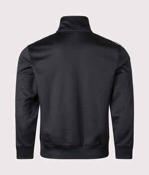 Paris Piqué Zip Front Track Jacket in Black | Lacoste | EQVVS | Back shot