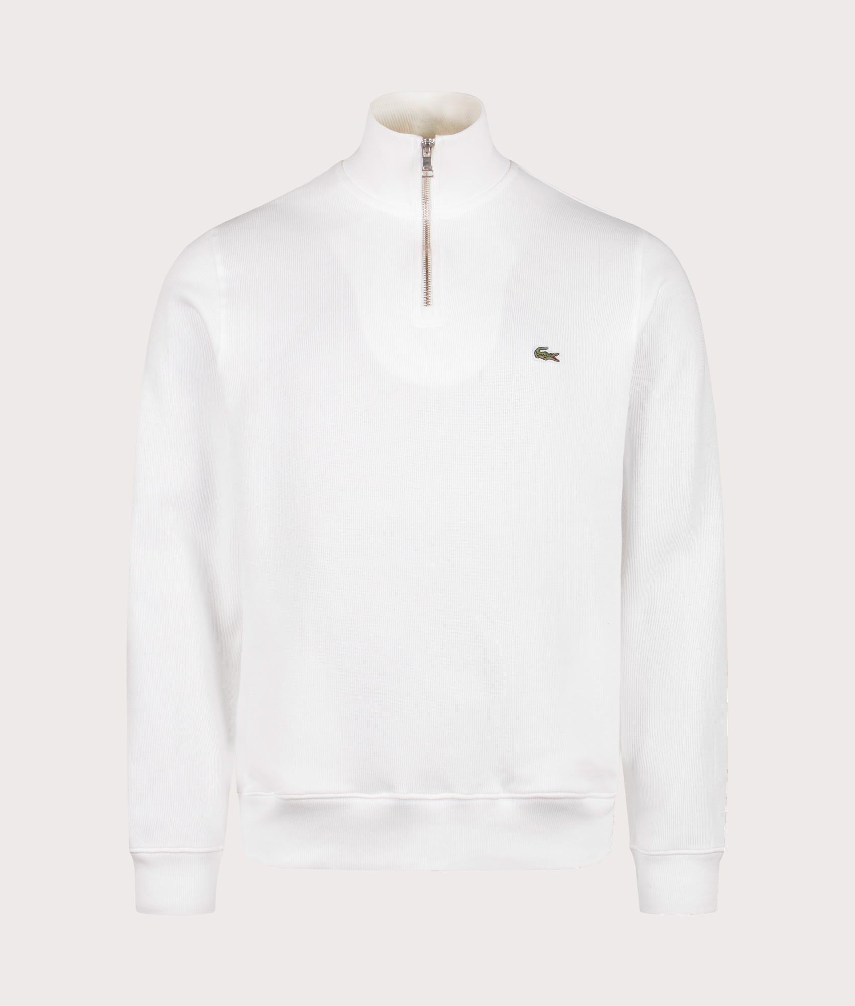 Quarter Zip Sweatshirt in Flour. 100% Cotton  | PS Paul Smith | Shot at EQVVS | Front shot 