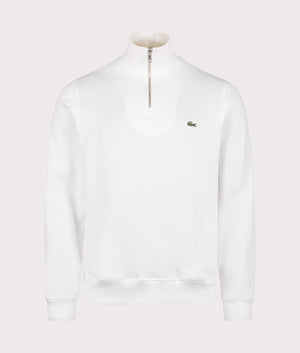Quarter Zip Sweatshirt in Flour. 100% Cotton  | PS Paul Smith | Shot at EQVVS | Front shot 