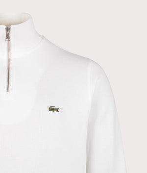 Quarter Zip Sweatshirt in Flour. 100% Cotton  | PS Paul Smith | Shot at EQVVS | Front detail shot 