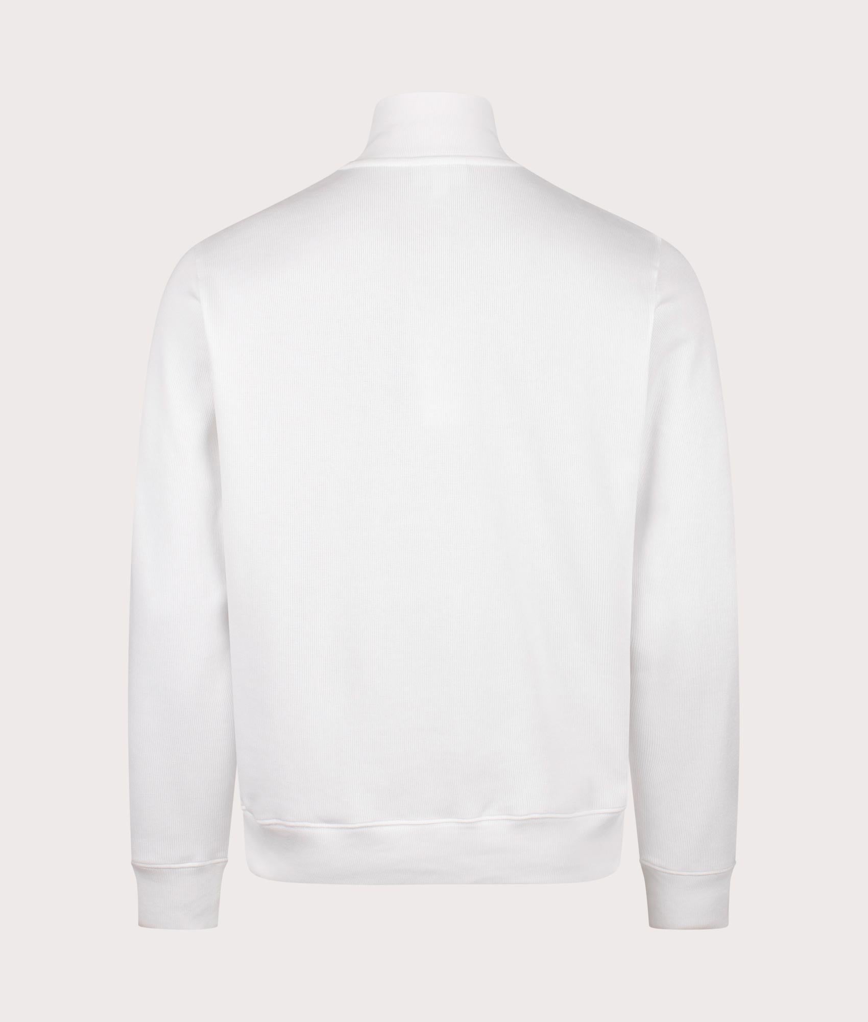 Quarter Zip Sweatshirt in Flour. 100% Cotton  | PS Paul Smith | Shot at EQVVS | Back shot 