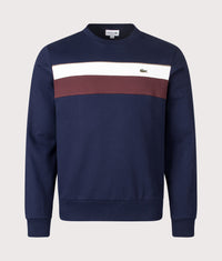 Colourblock Fleece Sweatshirt: 6WZ Navy Blue/Flour-Red Vermouth 
