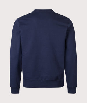 Colourblock Fleece Sweatshirt in Navy Blue/Flour-Red Vermouth. | 100% Cotton| Lacoste | Shot at EQVVS | Back shot 