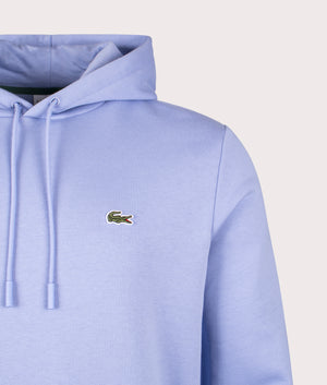 Relaxed Fit Brushed Fleece Hoodie in Delphinium. Cotton-blend | PS Paul Smith | Shot at EQVVS | Front detail shot 