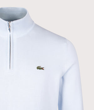 Quarter Zip Neck Sweatshirt in T01 Ril . | 100% Cotton | Lacoste | Shot at EQVVS | Front detail shot 