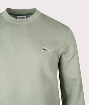 Relaxed Fit Brushed Cotton Sweatshirt in Thyme. Cotton-blend | PS Paul Smith | Shot at EQVVS | Front detail shot 