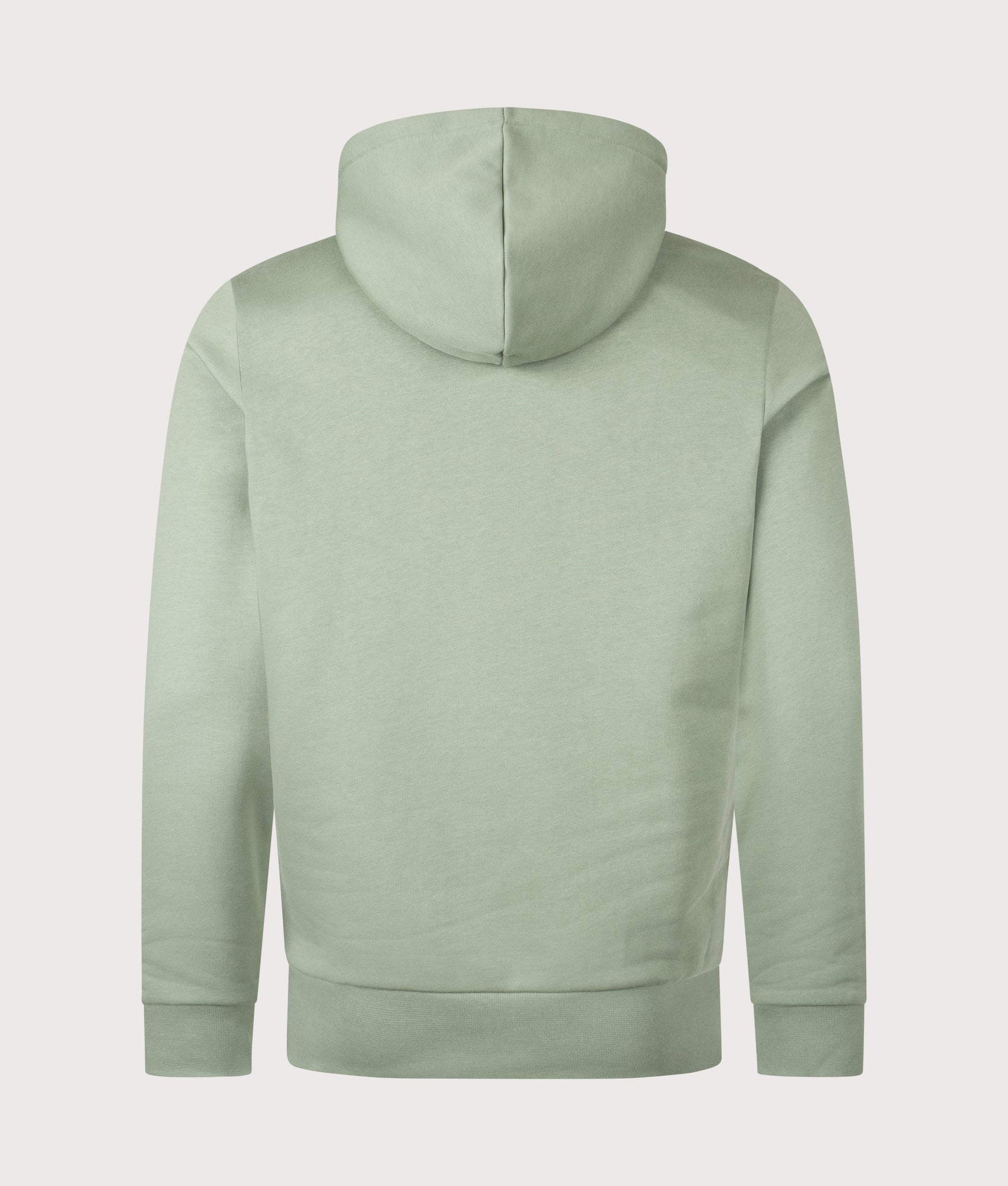 Lacoste Brushed Fleece Hoodie in Thyme at EQVVS Menswear. Back shot.