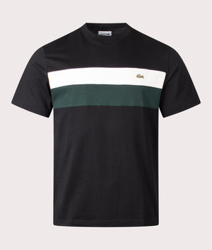 Colourblock Jersey T-Shirt in Black/Lapland-Sinople. Cotton-blend | PS Paul Smith | Shot at EQVVS | Front shot 