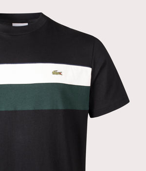 Colourblock Jersey T-Shirt in Black/Lapland-Sinople. Cotton-blend | PS Paul Smith | Shot at EQVVS | Front detail shot 