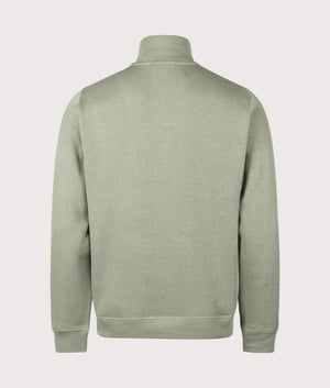 Quarter Zip Sweatshirt by Lacoste in Thyme. Shot by EQVVS. Back shot.