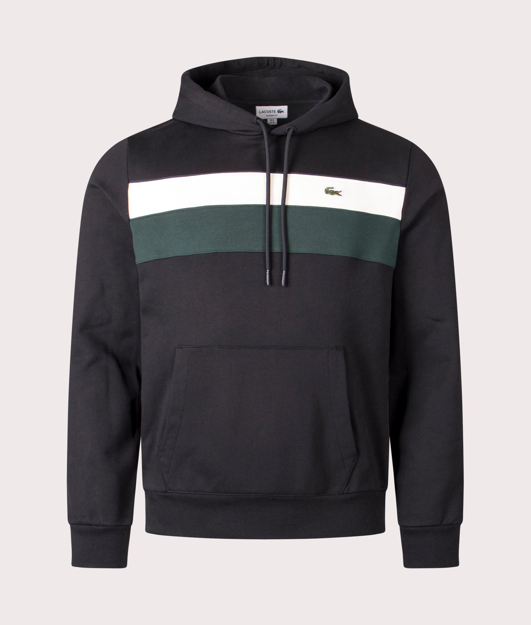 Colourblock Hoodie in Black/Lapland-Sinople. 100% Cotton  | PS Paul Smith | Shot at EQVVS | Front shot 