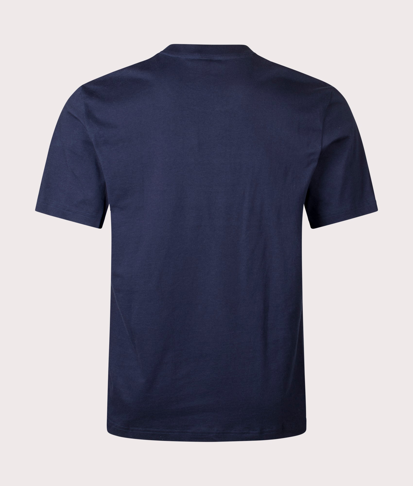 Colourblock Jersey T-Shirt in Navy Blue/Flour-Red Vermouth | 100% Cotton | Lacoste | EQVVS | Back shot 