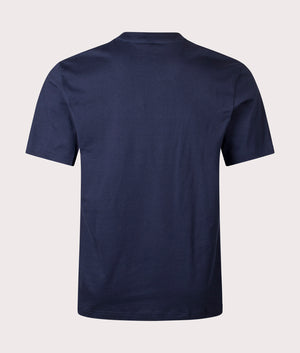 Colourblock Jersey T-Shirt in Navy Blue/Flour-Red Vermouth | 100% Cotton | Lacoste | EQVVS | Back shot 