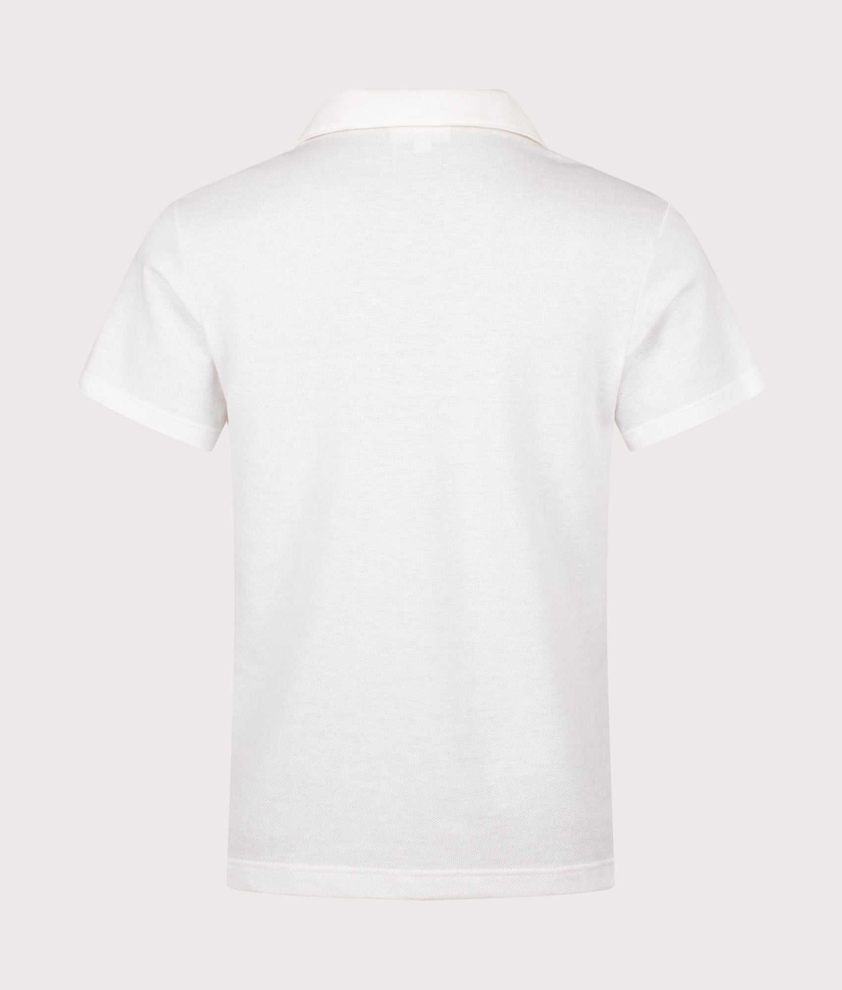 Lacoste Cotton-Linen Polo Shirt in Flour at EQVVS Menswear. Back shot.