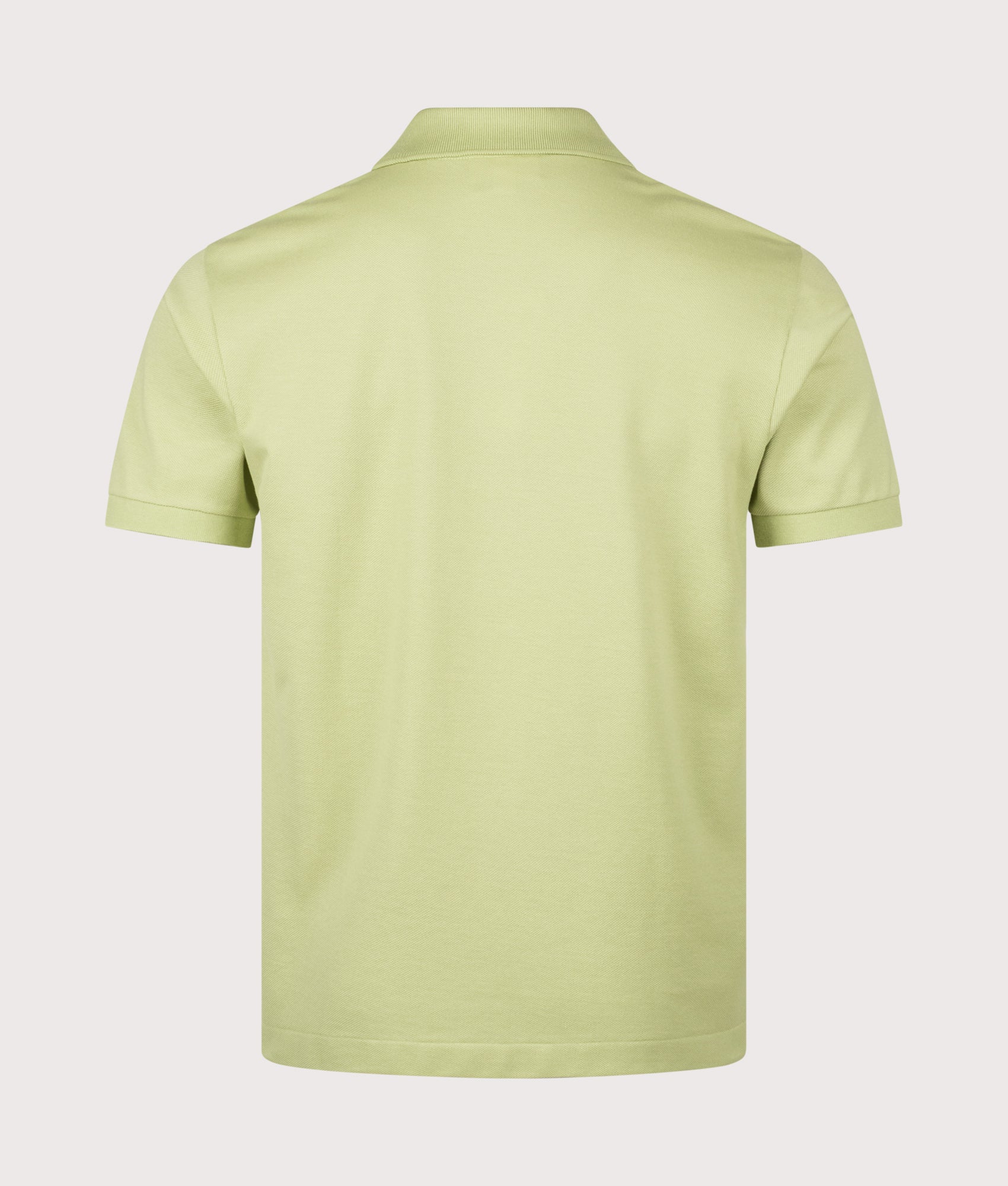 Lacoste Classic Fit L1212 Croc Logo Polo Shirt in Birch at EQVVS Menswear. Back shot.