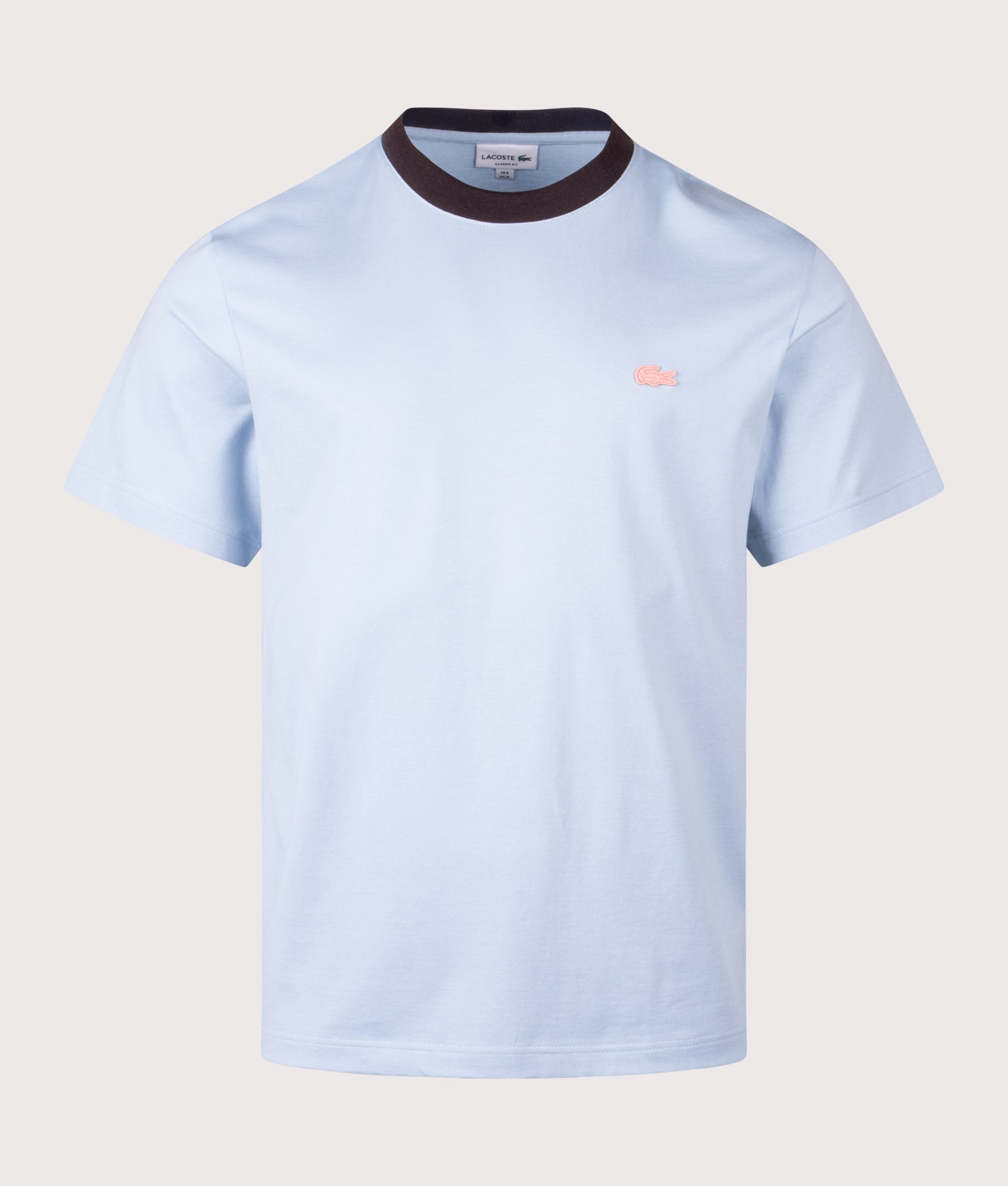 Lacoste Contrast Collar T-Shirt in Chambray at EQVVS Menswear. Front shot.