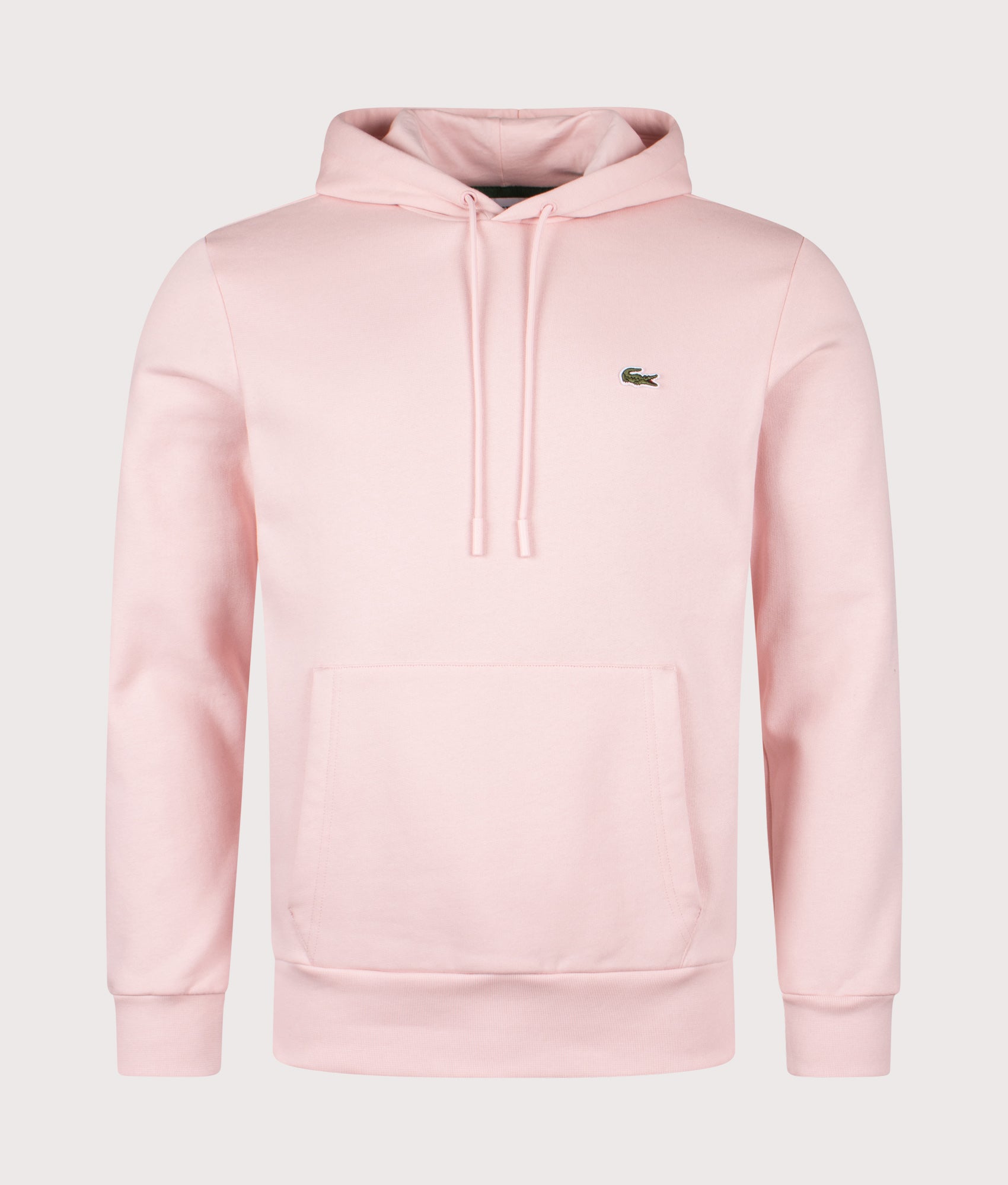 Lacoste Brushed Fleece Hoodie in Nidus at EQVVS Menswear. Front shot.