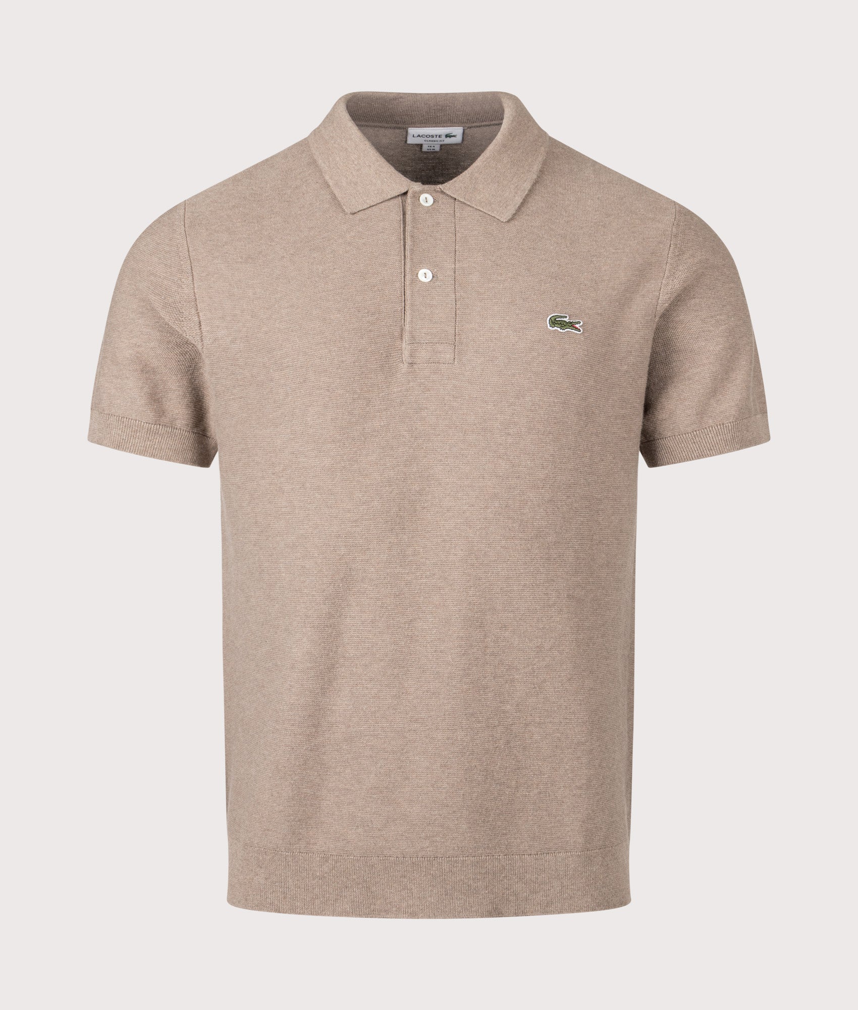 Classic Fit L1212 Croc Logo Polo Shirt in Heather Viennois by Lacoste. Shot by EQVVS. Front Shot.