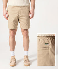 Regular Fit Stretch Cotton Chino Shorts: 02S Viennese Beige 