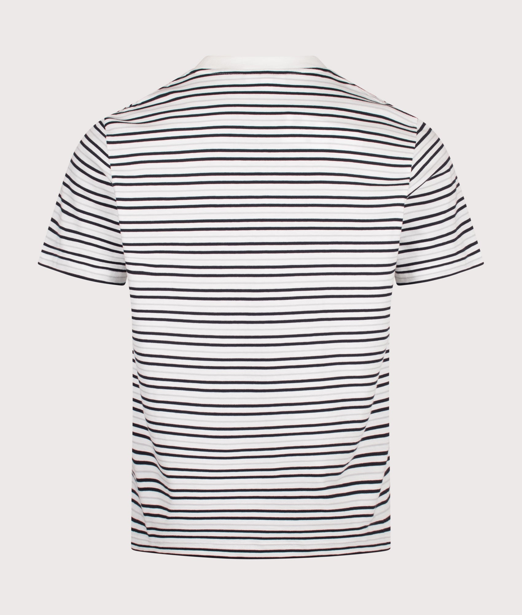 Lacoste Regular Fit Striped T-Shirt in Blue at EQVVS Menswear. Back shot.
