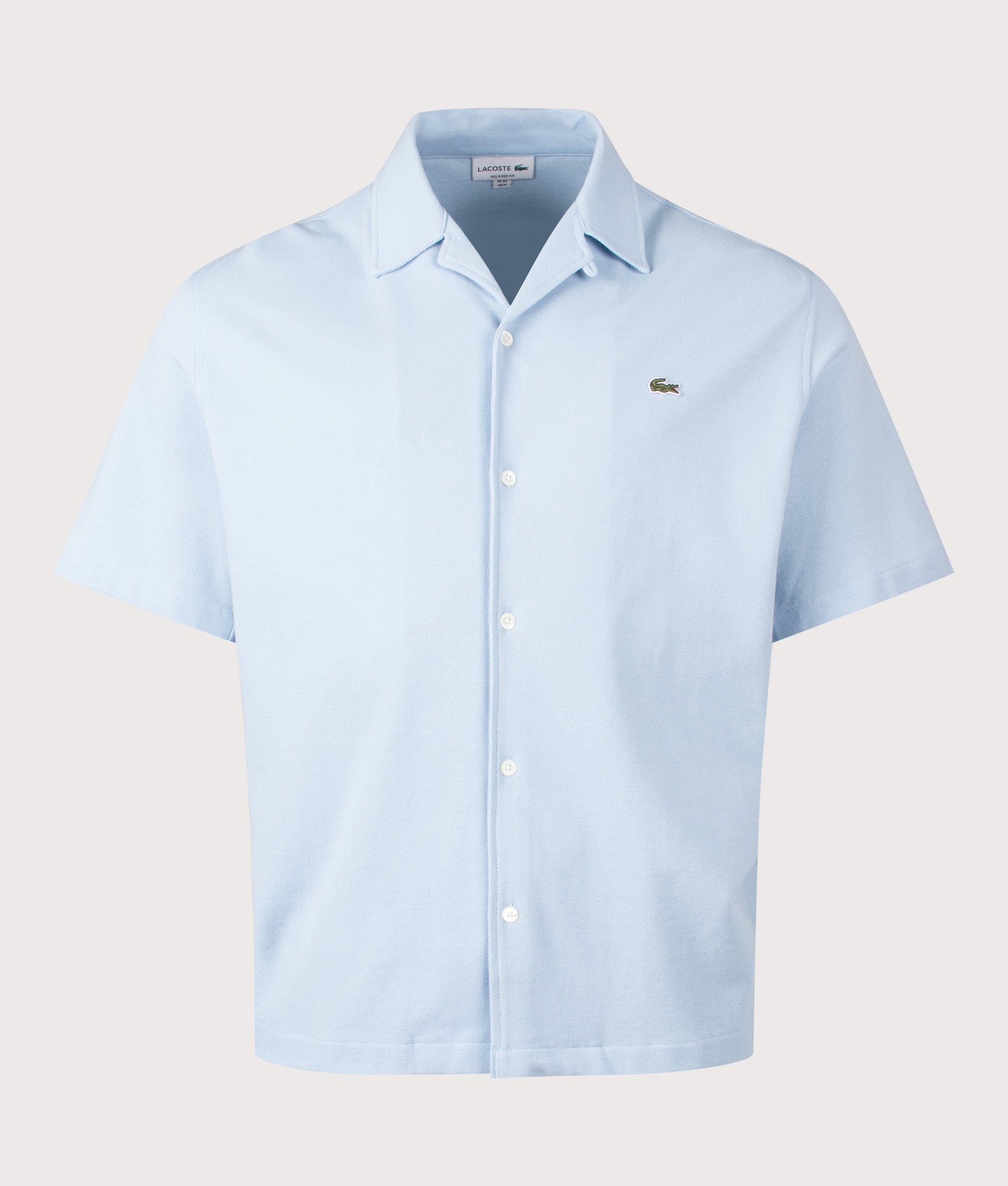 Short Sleeve Casual Shirt in Chambray by Lacoste. Shot by EQVVS. Front shot.