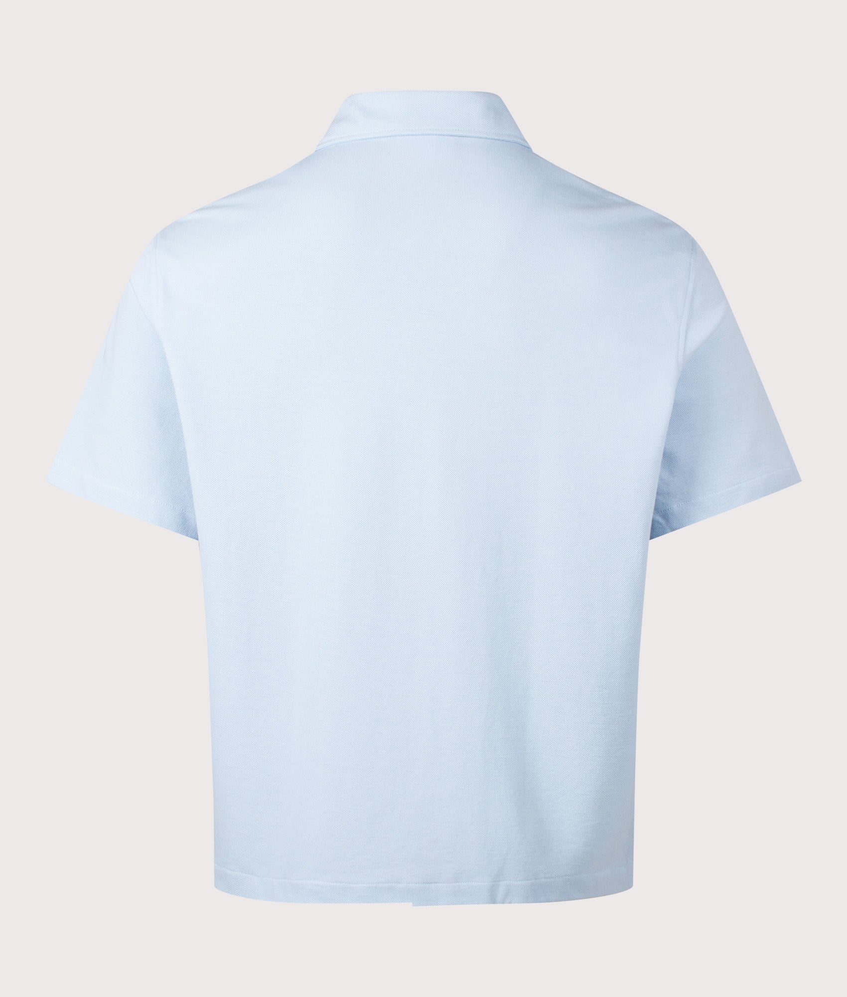 Short Sleeve Casual Shirt in Chambray by Lacoste. Shot by EQVVS. Back shot.