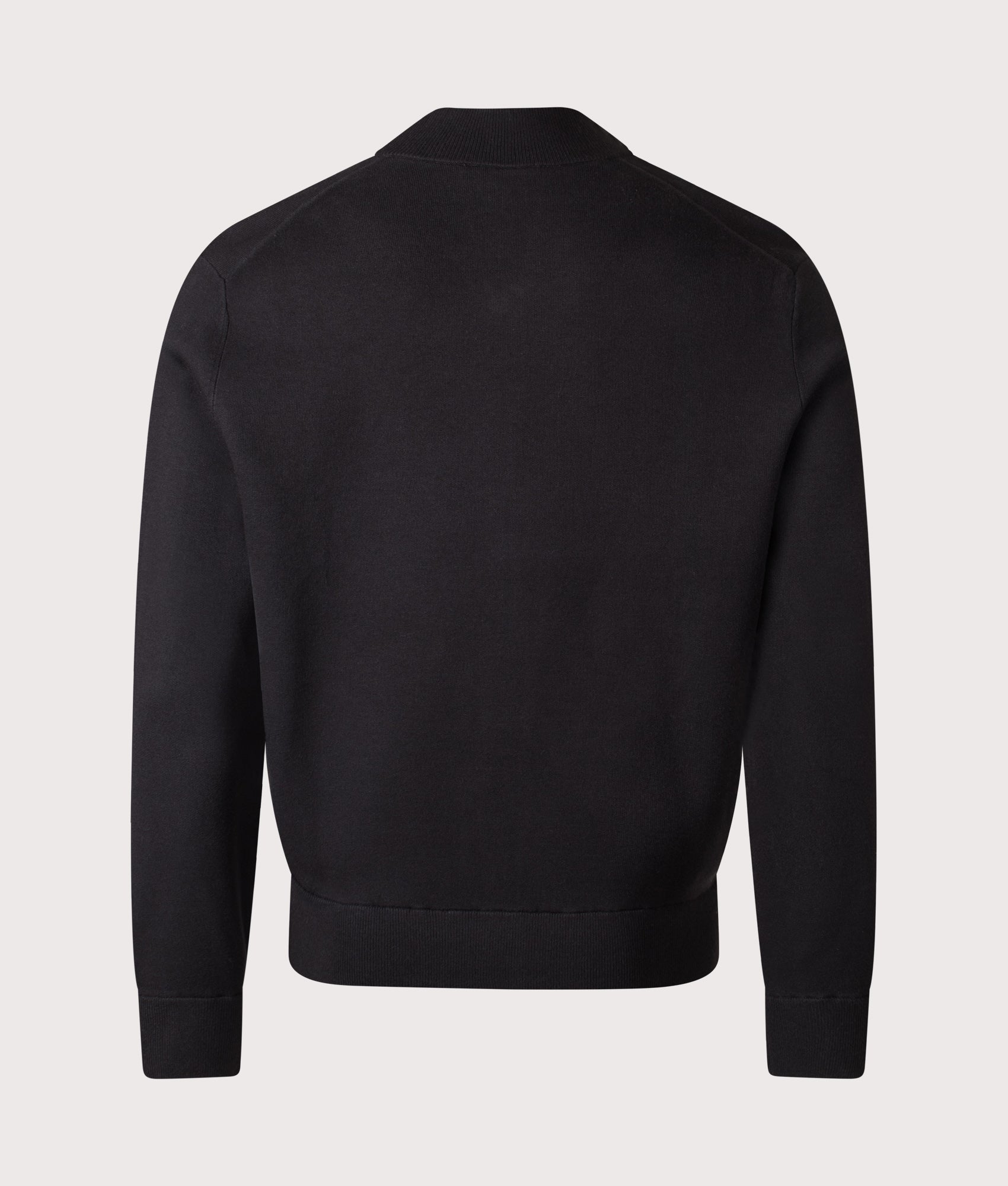 Lacoste Zip Through Double Knit Bomber Jacket in Black at EQVVS Menswear. Back shot.