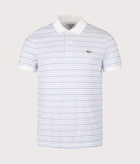 Rib Collar Striped Polo Shirt: WB5 Phoenix Blue/Flour 