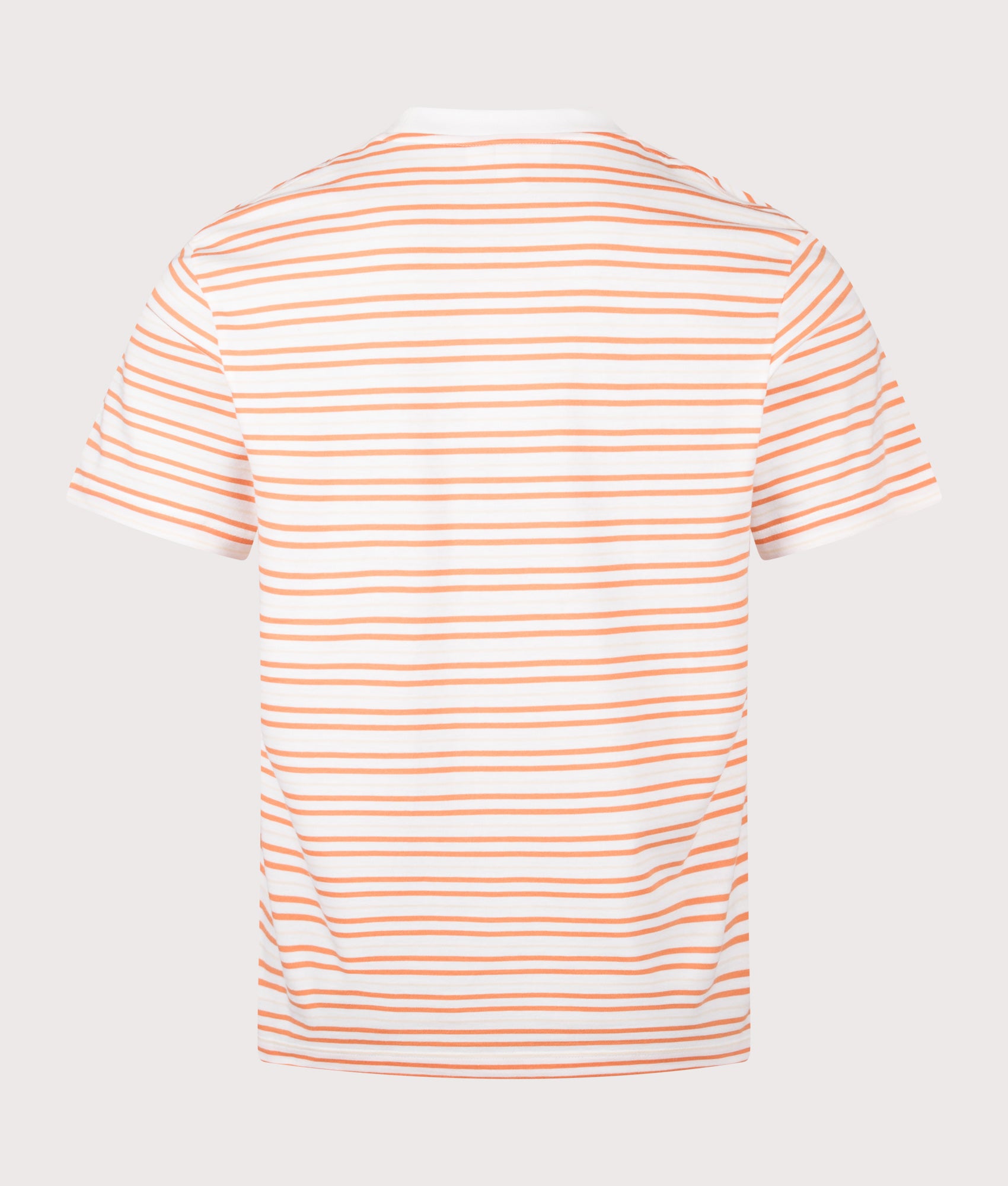 Lacoste Striped T-Shirt in Blossom and Flour at EQVVS Menswear. Back shot.