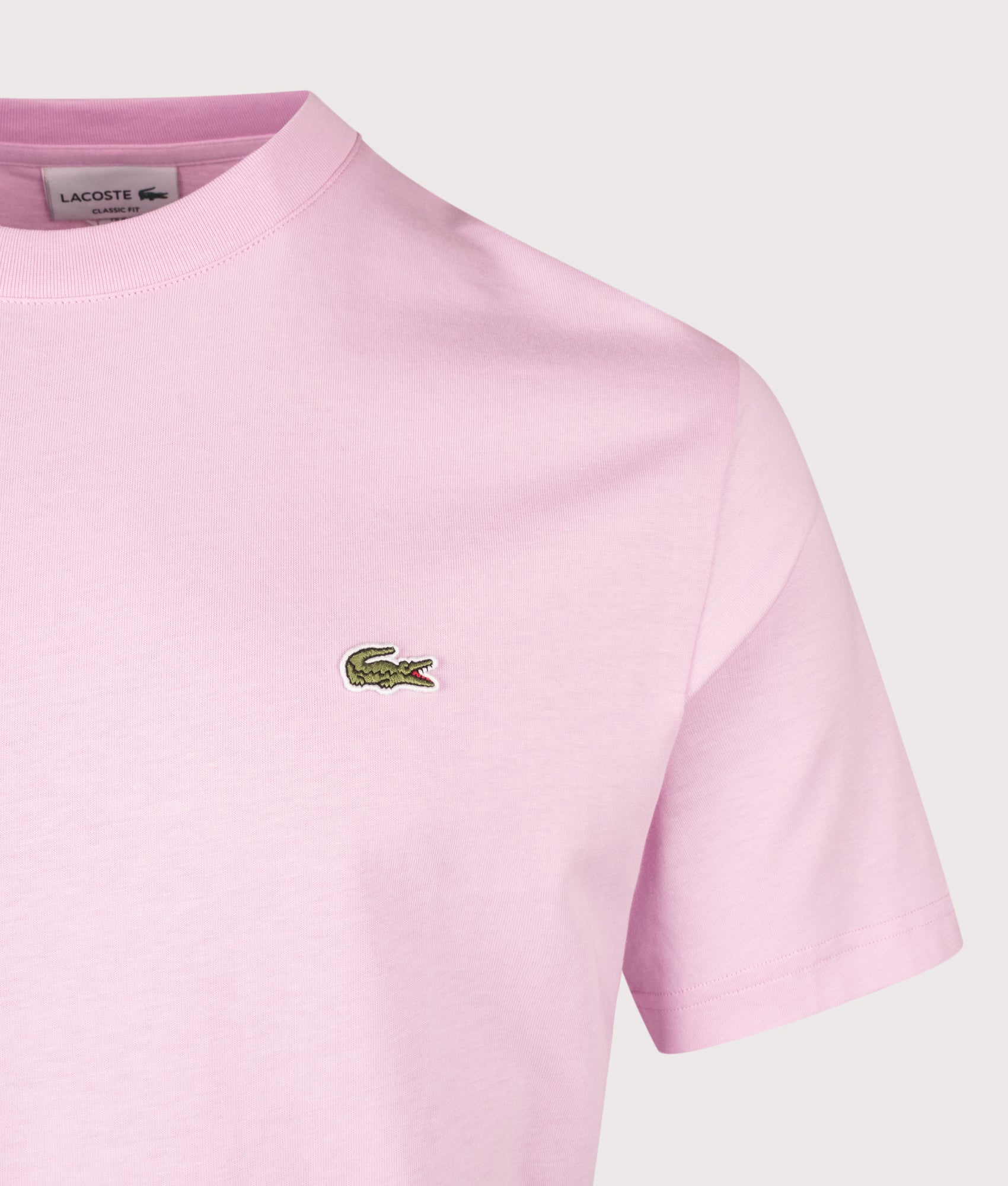 Cotton T-Shirt in Albizia by Lacoste. Shot by EQVVS. Detail Shot.
