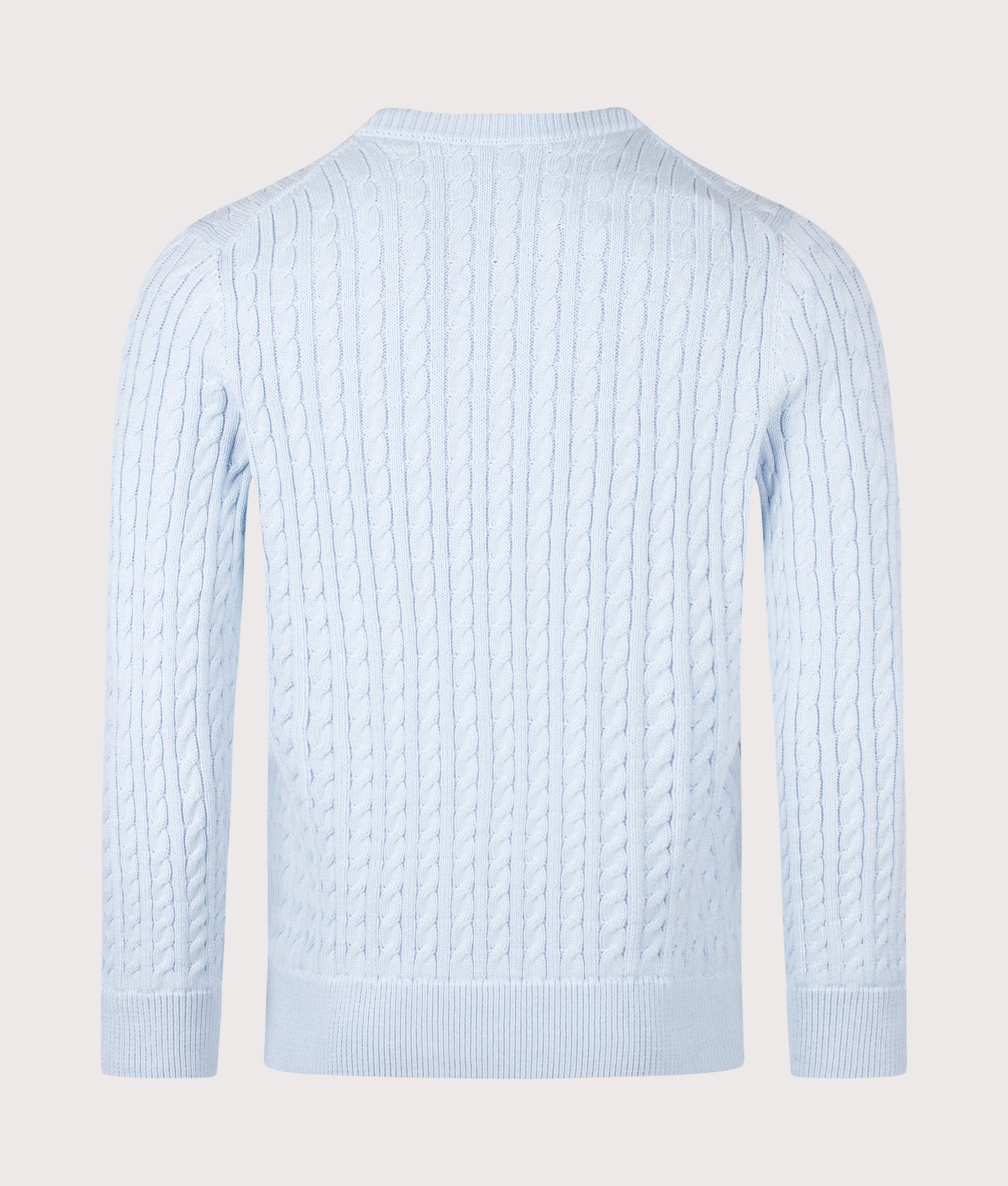 Lacoste Regular Fit Cable Knitted Jumper in Rill and Green at EQVVS Menswear. Back shot.