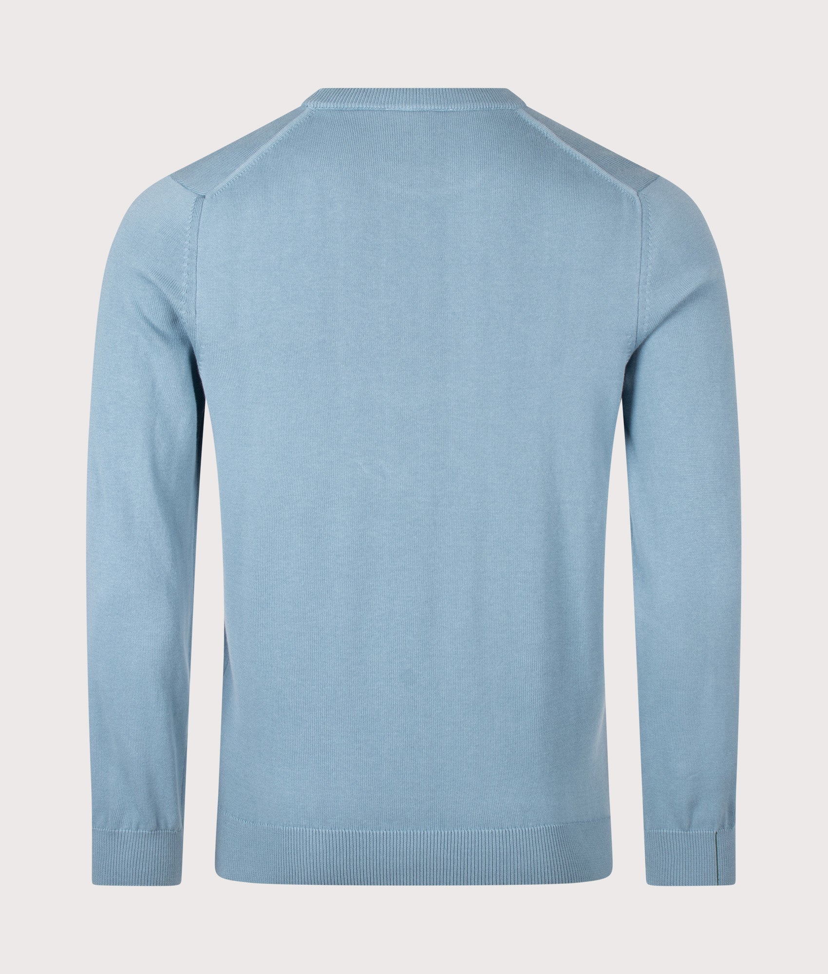 Lacoste Regular Fit Croc Logo Knitted Jumper in Aral at EQVVS Menswear. Back shot.