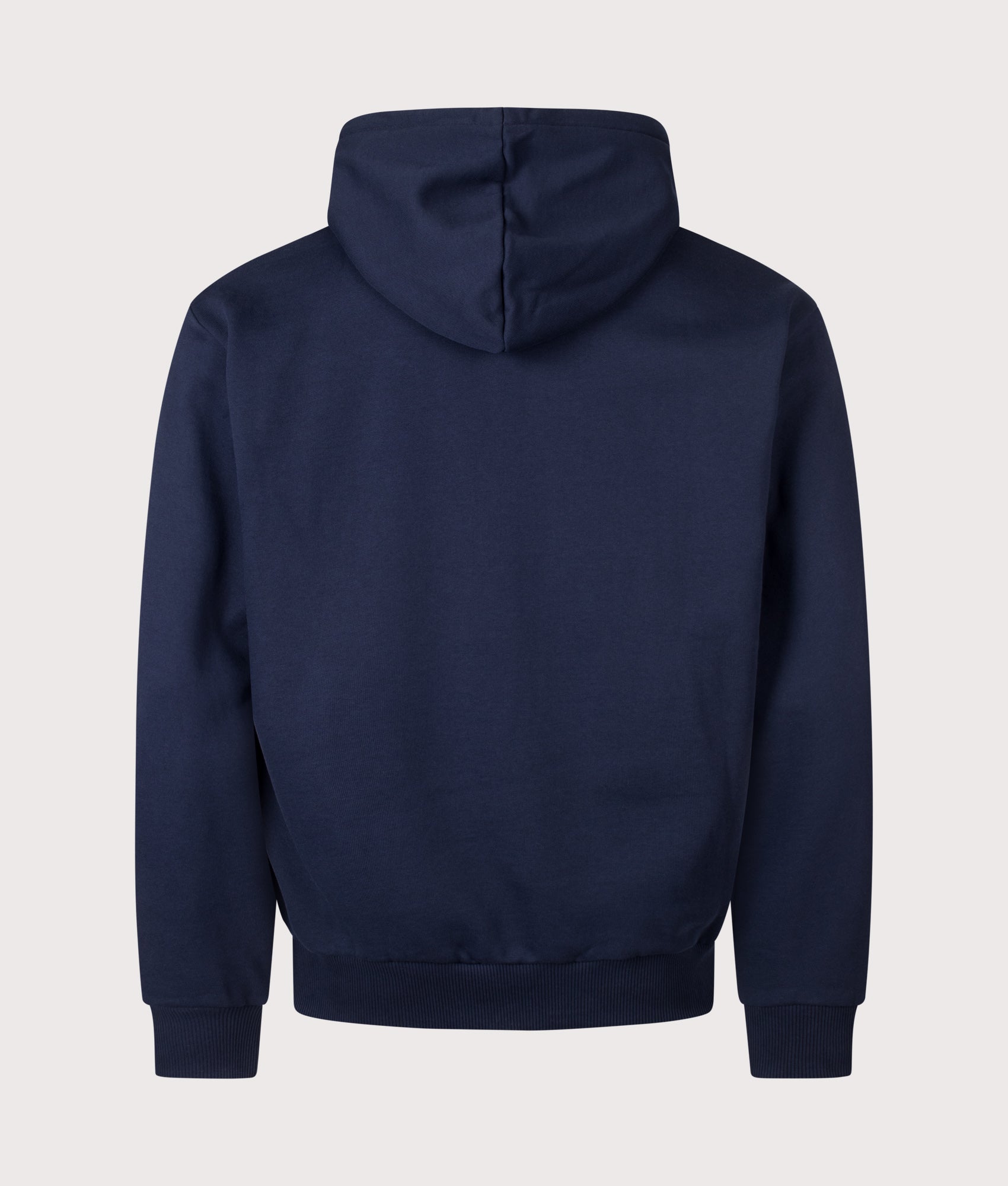 Lacoste Classic Fit Hoodie in Navy Blue at EQVVS Menswear. Back shot.