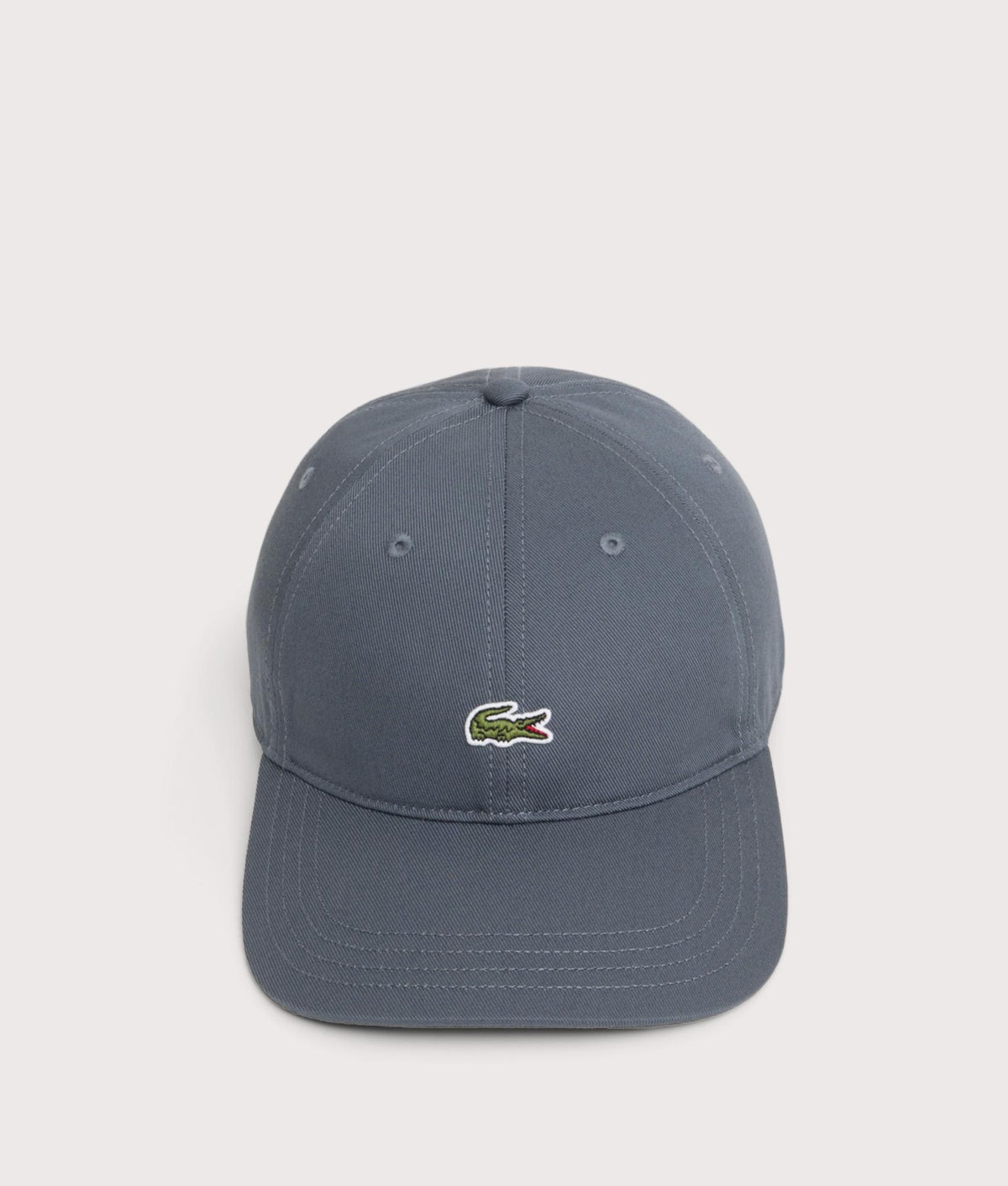 Lacoste Cotton Twill Cap in Urban at EQVVS Menswear. Front shot.