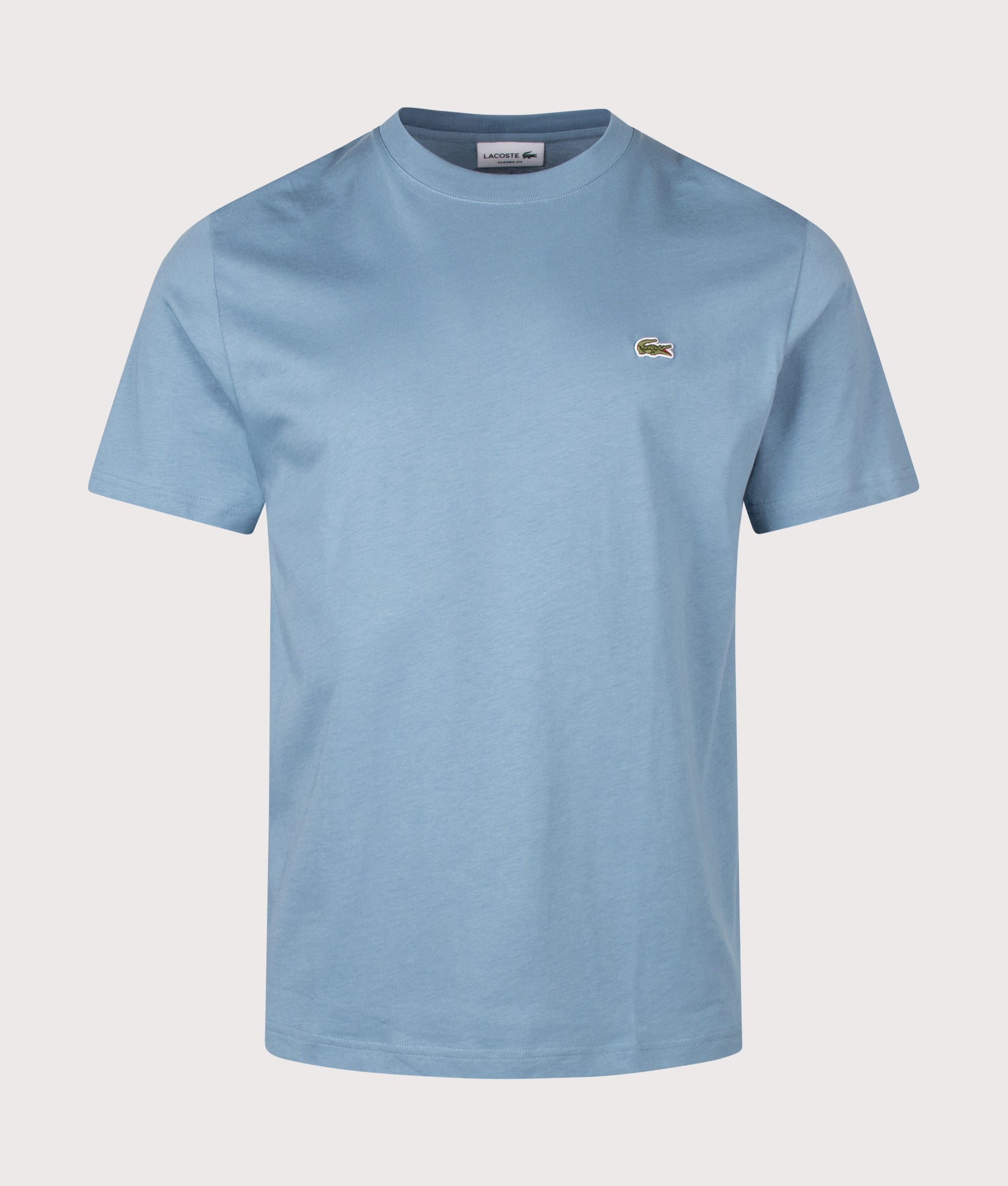 Lacoste Regular Fit Cotton T-Shirt in Aral Blue at EQVVS Menswear. Front shot.