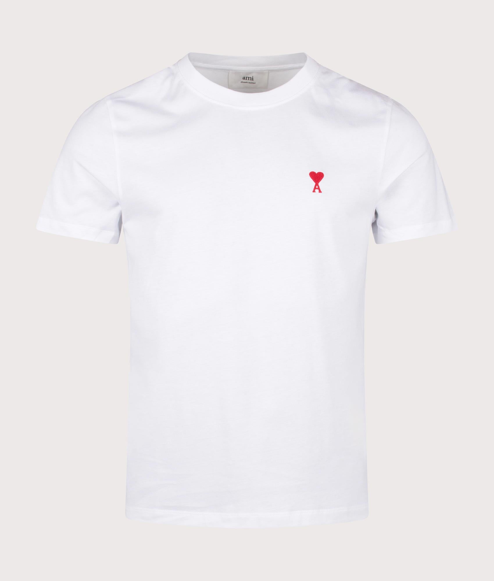 Ami De Coeur T-Shirt in White, 100% Cotton at EQVVS Menswear. Front Shot. 
