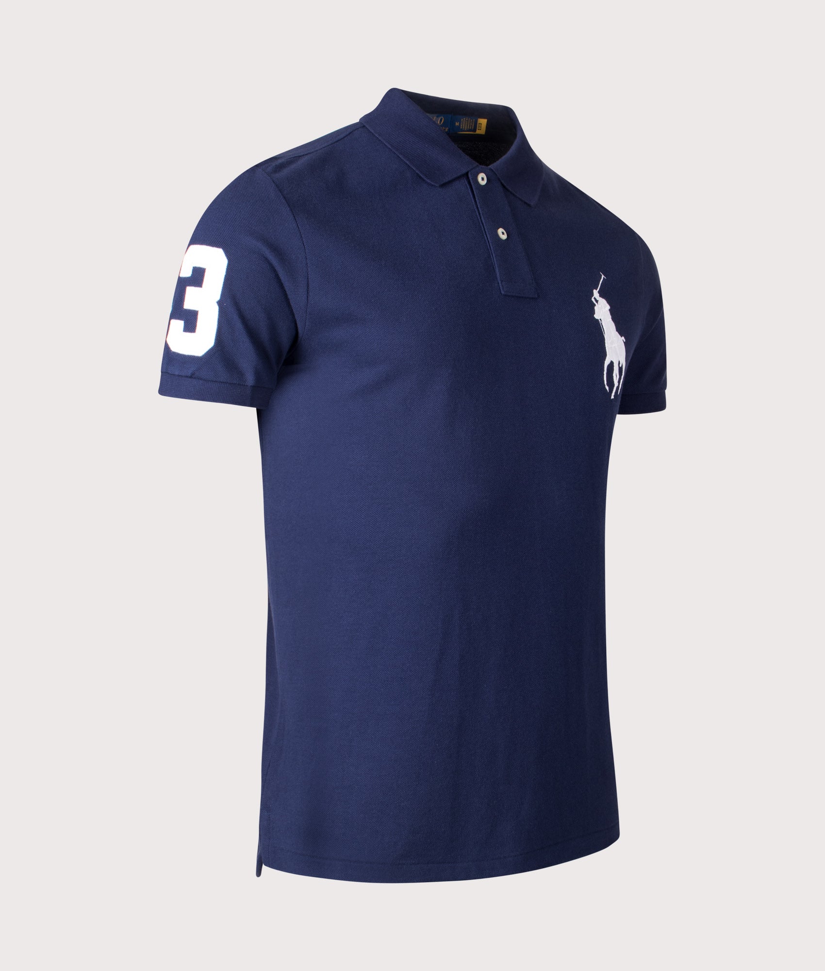 Custom Slim Fit Big Pony Mesh Polo Shirt in Newport Navy | 100% Cotton | Polo Ralph Lauren | EQVVS | Front angle shot 