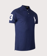 Custom Slim Fit Big Pony Mesh Polo Shirt: 004 Newport Navy 