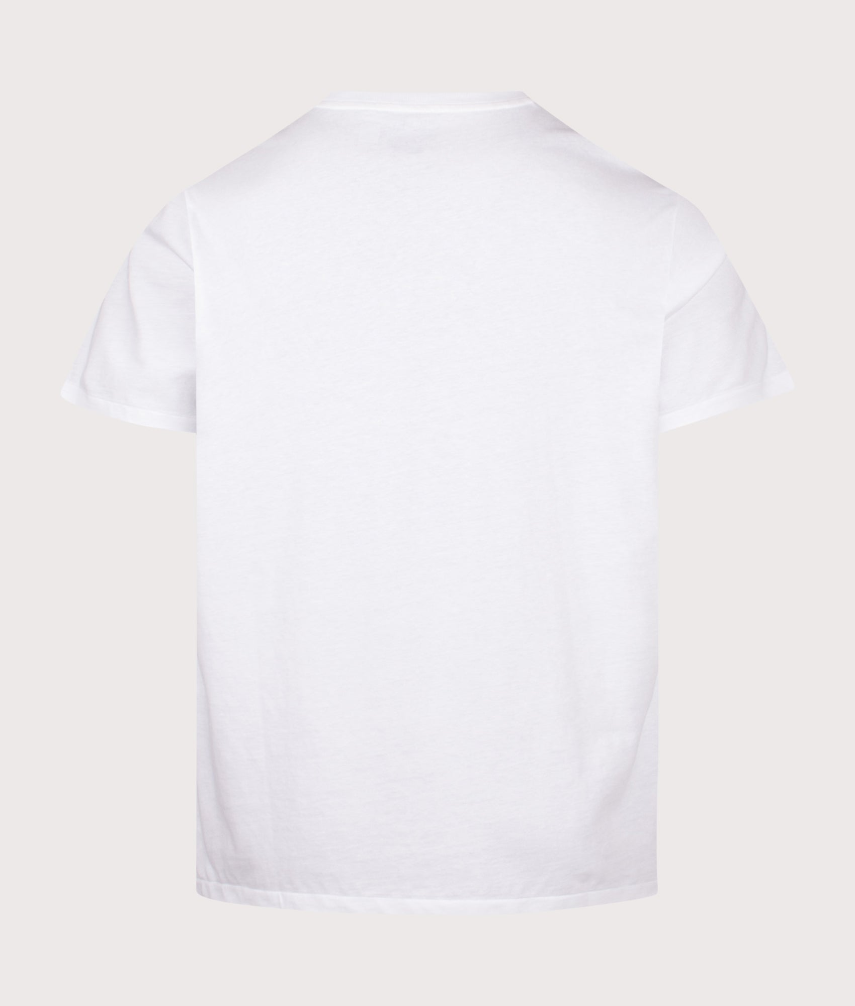 Polo Ralph Lauren Classic Fit Jersey Pocket Shirt in White at EQVVS Menswear. Back shot.