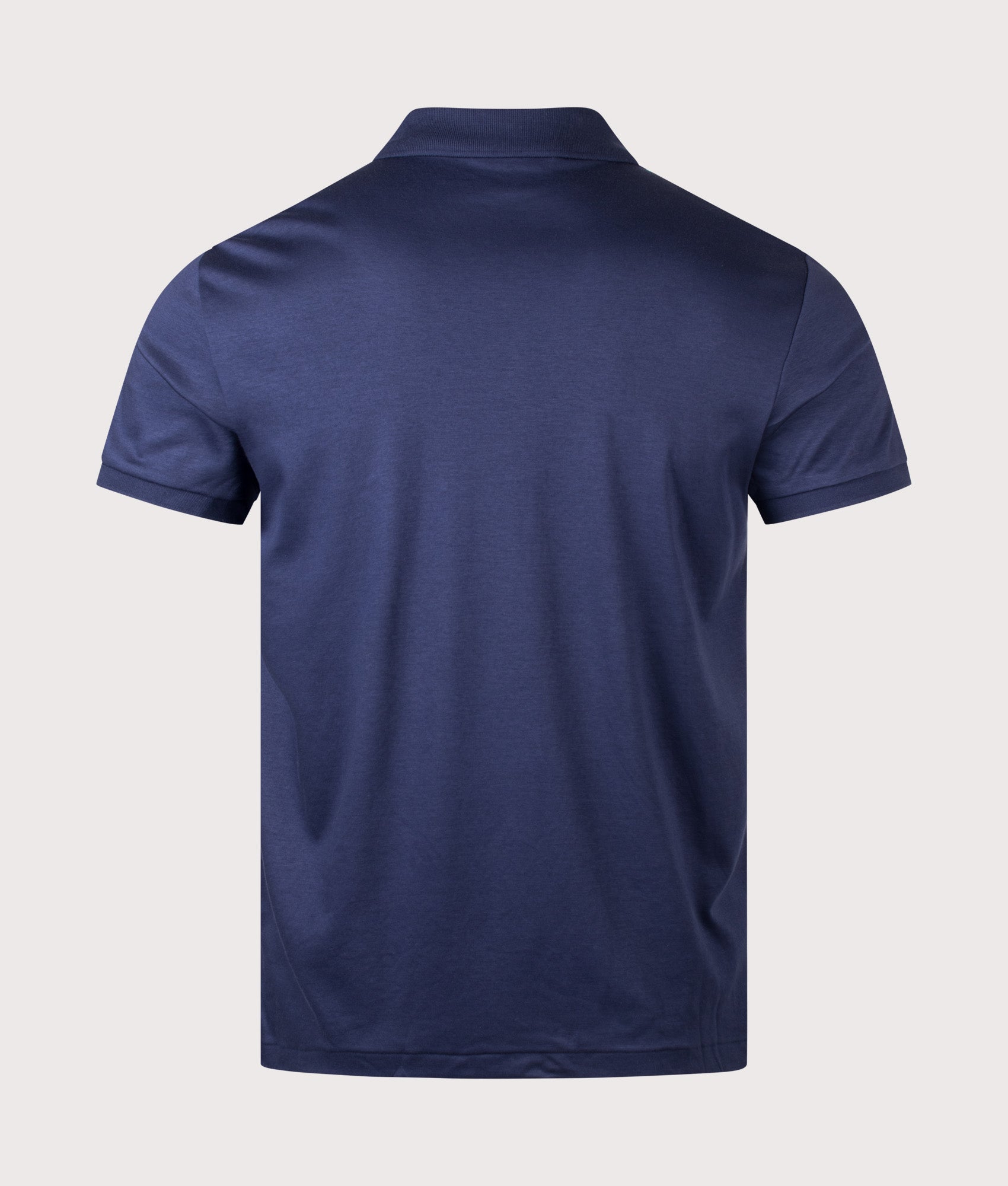 Polo Ralph Lauren Custom Slim Fit Interlock Polo Shirt in French Navy at EQVVS Menswear. Back shot.