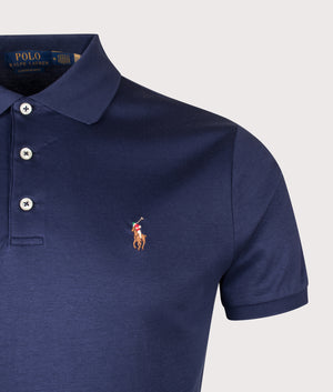 Custom Slim Fit Interlock Polo Shirt Navy | Polo Ralph Lauren | EQVVS