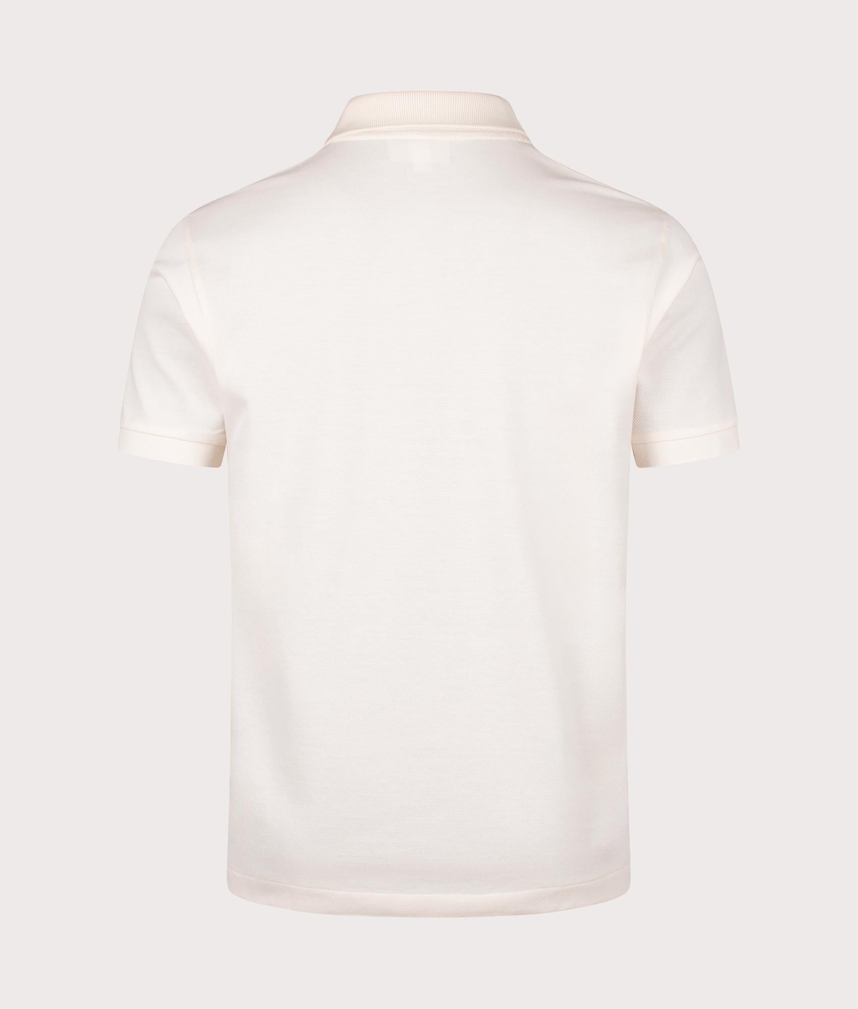Lacoste L1212 Croc Logo Polo Shirt in Lapland Beige. EQVVS back shot.