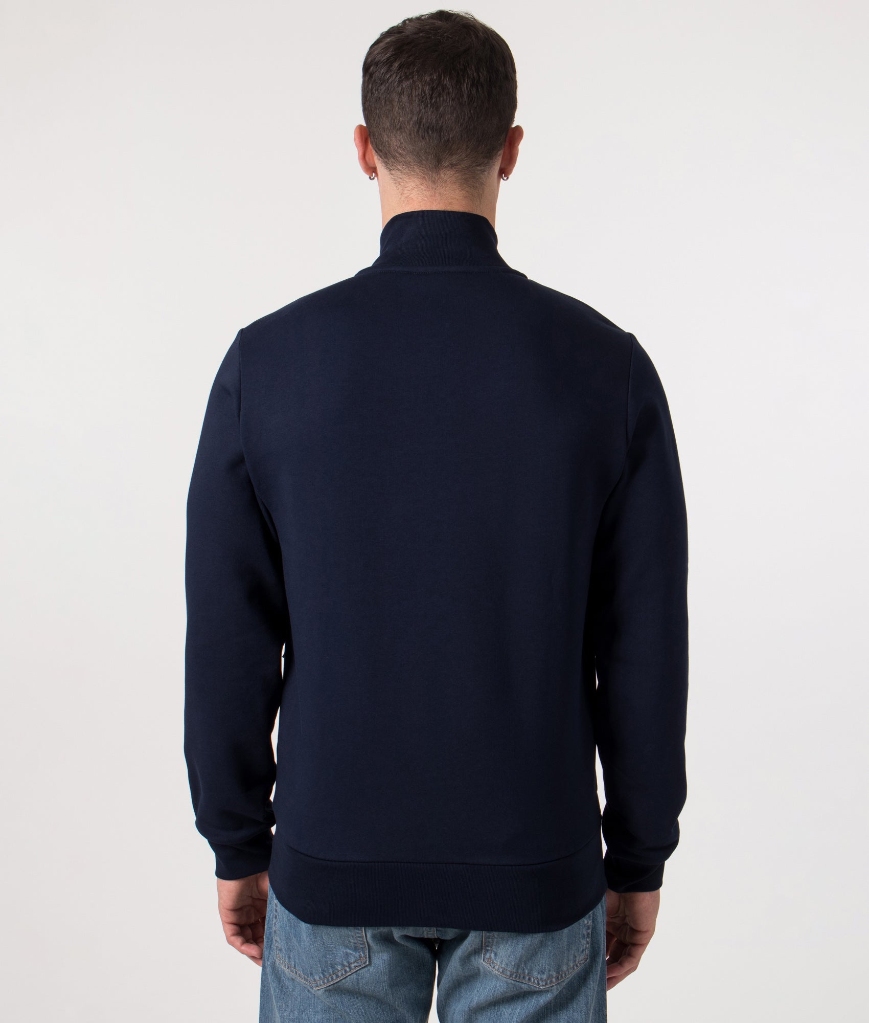 Brushed Fleece Track Top in Navy | Lacoste | EQVVS | Back model shot 