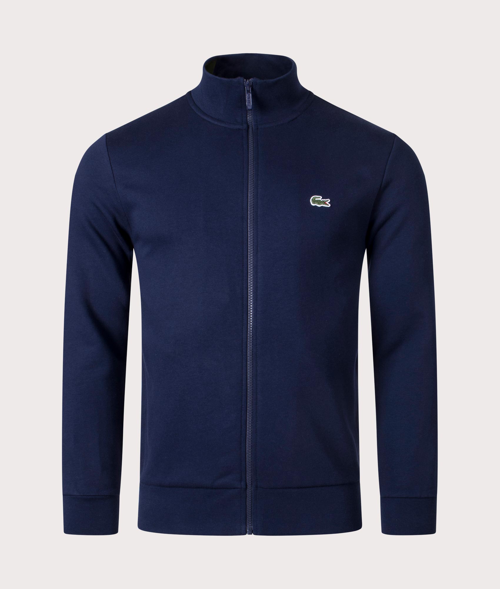 Brushed Fleece Track Top in Navy | Lacoste | EQVVS | Front shot 