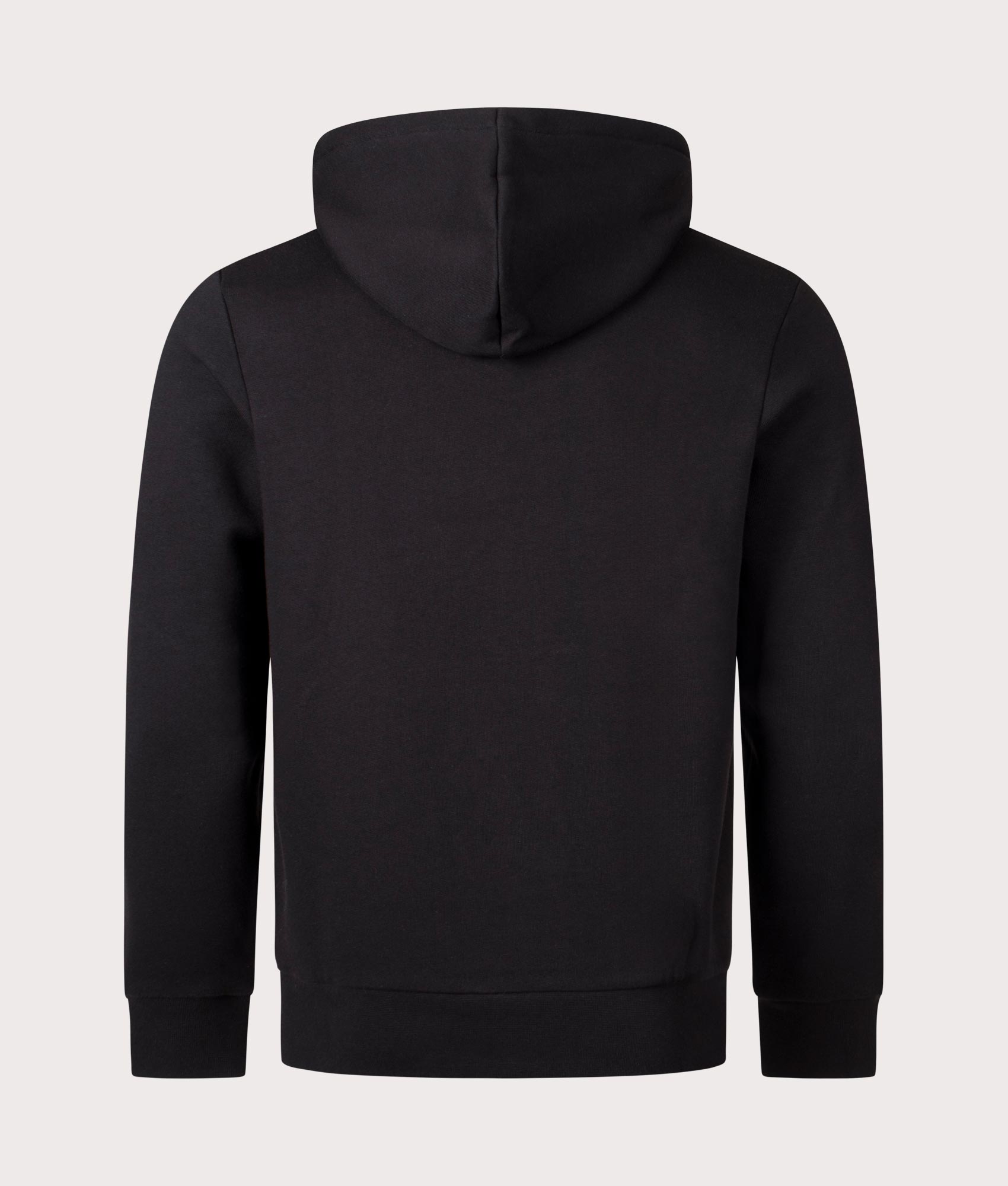 Lacoste Relaxed Fit Brushed Fleece Hoodie in Black at EQVVS Menswear. Back shot.